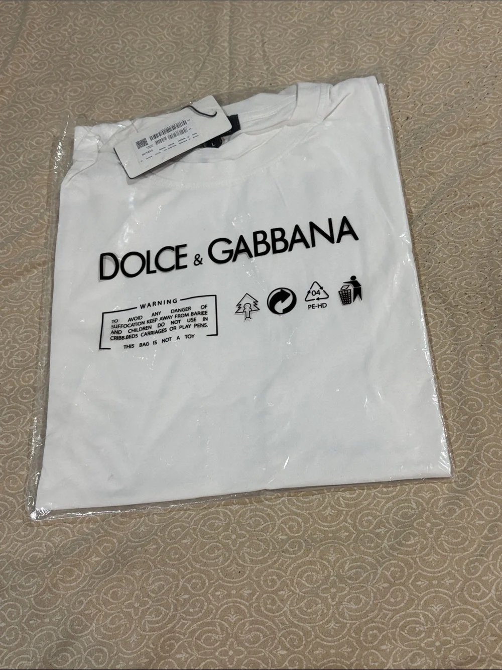 Dolce & Gabbana White Graphic Logo Button-Down Shirt